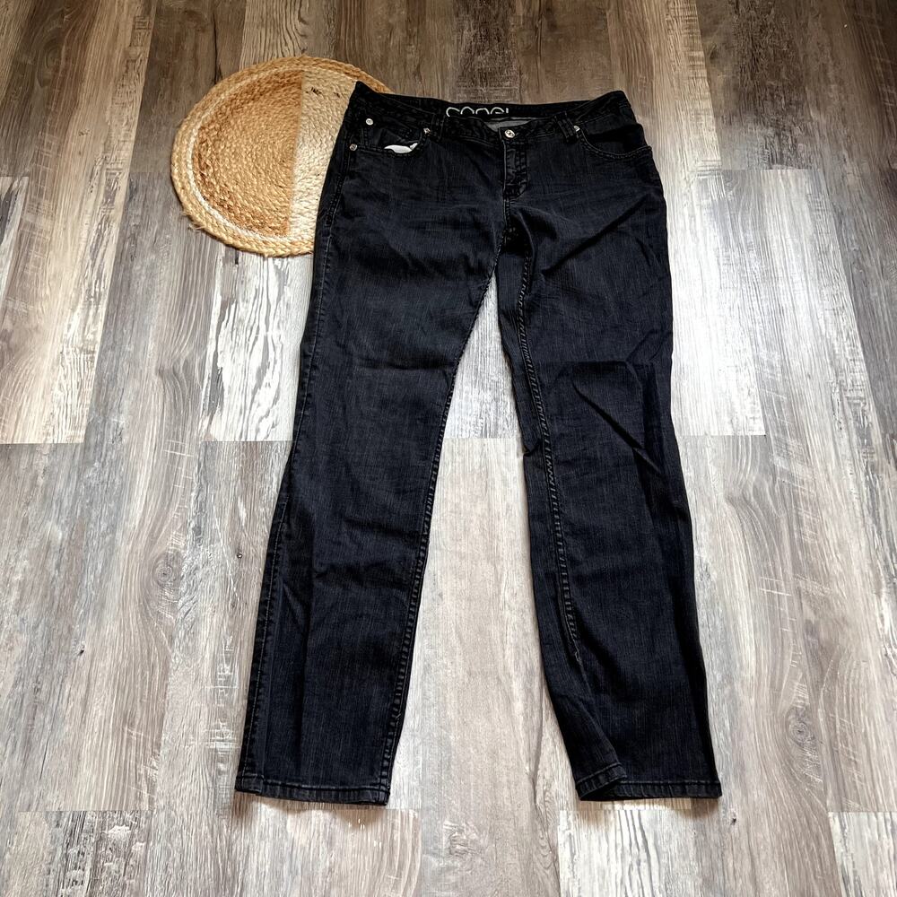 COOGI Girl 15/16 Black Jeans Rhinestone Embellished Black Pocket Y2K Denim